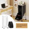 imageGiantex Rolling Storage Cart w 4 Drawers 2 Shelves Metal Rack Shelf Home Office School Beauty Salon Utility Organizer Cart with Wheels YellowBlack