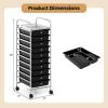 imageGiantex Rolling Storage Cart w 4 Drawers 2 Shelves Metal Rack Shelf Home Office School Beauty Salon Utility Organizer Cart with Wheels YellowBlack