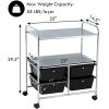 imageGiantex Rolling Storage Cart w 4 Drawers 2 Shelves Metal Rack Shelf Home Office School Beauty Salon Utility Organizer Cart with Wheels YellowBlack