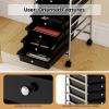 imageGiantex Rolling Storage Cart w 4 Drawers 2 Shelves Metal Rack Shelf Home Office School Beauty Salon Utility Organizer Cart with Wheels YellowBlack