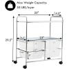 imageGiantex Rolling Storage Cart w 4 Drawers 2 Shelves Metal Rack Shelf Home Office School Beauty Salon Utility Organizer Cart with Wheels YellowClear White