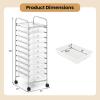 imageGiantex Rolling Storage Cart w 4 Drawers 2 Shelves Metal Rack Shelf Home Office School Beauty Salon Utility Organizer Cart with Wheels YellowClear White
