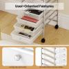 imageGiantex Rolling Storage Cart w 4 Drawers 2 Shelves Metal Rack Shelf Home Office School Beauty Salon Utility Organizer Cart with Wheels YellowClear White