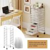 imageGiantex Rolling Storage Cart w 4 Drawers 2 Shelves Metal Rack Shelf Home Office School Beauty Salon Utility Organizer Cart with Wheels YellowClear White