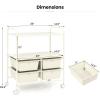 imageGiantex Rolling Storage Cart w 4 Drawers 2 Shelves Metal Rack Shelf Home Office School Beauty Salon Utility Organizer Cart with Wheels YellowIvory