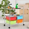 imageGiantex Rolling Storage Cart w 4 Drawers 2 Shelves Metal Rack Shelf Home Office School Beauty Salon Utility Organizer Cart with Wheels YellowRedorangegreenturquoise