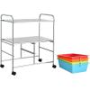 imageGiantex Rolling Storage Cart w 4 Drawers 2 Shelves Metal Rack Shelf Home Office School Beauty Salon Utility Organizer Cart with Wheels YellowRedorangegreenturquoise