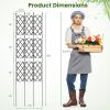 imageGiantex Set of 2 Garden Trellis Outdoor Plant Support Frame wAdjustable Shapes Ground Stakes Rustproof PE Coating Pipes Privacy Screen Trellis Metal Flower Rose Stand for Garden Patio Backyard2