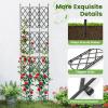 imageGiantex Set of 2 Garden Trellis Outdoor Plant Support Frame wAdjustable Shapes Ground Stakes Rustproof PE Coating Pipes Privacy Screen Trellis Metal Flower Rose Stand for Garden Patio Backyard2