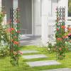 imageGiantex Set of 2 Garden Trellis Outdoor Plant Support Frame wAdjustable Shapes Ground Stakes Rustproof PE Coating Pipes Privacy Screen Trellis Metal Flower Rose Stand for Garden Patio Backyard2