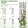 imageGiantex Set of 2 Garden Trellis Outdoor Plant Support Frame wAdjustable Shapes Ground Stakes Rustproof PE Coating Pipes Privacy Screen Trellis Metal Flower Rose Stand for Garden Patio Backyard2