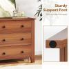 imageGiantex Small 3Drawer Dresser for Bedroom  285 x 18 x 26 Wide Chest of Drawers Modern Large Nightstand Storage Cabinet Closet Storage Organizer for Living Room Hallway WhiteWalnut