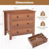 imageGiantex Small 3Drawer Dresser for Bedroom  285 x 18 x 26 Wide Chest of Drawers Modern Large Nightstand Storage Cabinet Closet Storage Organizer for Living Room Hallway WhiteWalnut