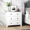 imageGiantex Small 3Drawer Dresser for Bedroom  285 x 18 x 26 Wide Chest of Drawers Modern Large Nightstand Storage Cabinet Closet Storage Organizer for Living Room Hallway WhiteWhite