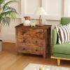 imageGiantex Small 3Drawer Dresser for Bedroom  285 x 18 x 26 Wide Chest of Drawers Modern Large Nightstand Storage Cabinet Closet Storage Organizer for Living Room Hallway WhiteRustic Brown