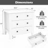 imageGiantex Small 3Drawer Dresser for Bedroom  285 x 18 x 26 Wide Chest of Drawers Modern Large Nightstand Storage Cabinet Closet Storage Organizer for Living Room Hallway WhiteWhite