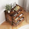 imageGiantex Small 3Drawer Dresser for Bedroom  285 x 18 x 26 Wide Chest of Drawers Modern Large Nightstand Storage Cabinet Closet Storage Organizer for Living Room Hallway WhiteRustic Brown