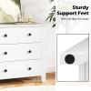 imageGiantex Small 3Drawer Dresser for Bedroom  285 x 18 x 26 Wide Chest of Drawers Modern Large Nightstand Storage Cabinet Closet Storage Organizer for Living Room Hallway WhiteWhite