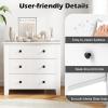 imageGiantex Small 3Drawer Dresser for Bedroom  285 x 18 x 26 Wide Chest of Drawers Modern Large Nightstand Storage Cabinet Closet Storage Organizer for Living Room Hallway WhiteWhite