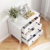 imageGiantex Small 3Drawer Dresser for Bedroom  285 x 18 x 26 Wide Chest of Drawers Modern Large Nightstand Storage Cabinet Closet Storage Organizer for Living Room Hallway WhiteWhite