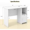 imageGiantex Small Computer Desk White Desk with Storage Cabinet ampamp Shelf Compact PC Laptop Table Workstation Makeup Vanity Table Modern Study Writing Desk for Small Space Bedroom Home Office