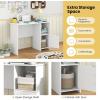 imageGiantex Small Computer Desk White Desk with Storage Cabinet ampamp Shelf Compact PC Laptop Table Workstation Makeup Vanity Table Modern Study Writing Desk for Small Space Bedroom Home Office