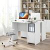 imageGiantex Small Computer Desk White Desk with Storage Cabinet ampamp Shelf Compact PC Laptop Table Workstation Makeup Vanity Table Modern Study Writing Desk for Small Space Bedroom Home Office