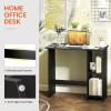 imageGiantex Small White Desk Compact Study Writing Desk with 3Position Adjustable Shelf AntiToppling Kit Modern PC Laptop Table Home Office Computer Workstation for Small Space Bedroom DormBlack