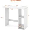 imageGiantex Small White Desk Compact Study Writing Desk with 3Position Adjustable Shelf AntiToppling Kit Modern PC Laptop Table Home Office Computer Workstation for Small Space Bedroom DormWhite