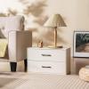 imageGiantex Stackable 2Drawer Dressers for Bedroom  Short Dresser Two Drawer Storage Cabinet wHandles ampamp AntiTopping Device Small Dresser Chest of 2 Drawers for Closet Bedroom 1 WhiteWhite