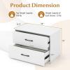 imageGiantex Stackable 2Drawer Dressers for Bedroom  Short Dresser Two Drawer Storage Cabinet wHandles ampamp AntiTopping Device Small Dresser Chest of 2 Drawers for Closet Bedroom 1 WhiteWhite