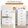 imageGiantex Stackable 2Drawer Dressers for Bedroom  Short Dresser Two Drawer Storage Cabinet wHandles ampamp AntiTopping Device Small Dresser Chest of 2 Drawers for Closet Bedroom 1 WhiteWhite