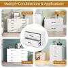 imageGiantex Stackable 2Drawer Dressers for Bedroom  Short Dresser Two Drawer Storage Cabinet wHandles ampamp AntiTopping Device Small Dresser Chest of 2 Drawers for Closet Bedroom 1 WhiteWhite