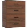 imageGiantex Stackable 2Drawer Dressers for Bedroom  Short Dresser Two Drawer Storage Cabinet wHandles ampamp AntiTopping Device Small Dresser Chest of 2 Drawers for Closet Bedroom 1 WhiteWalnut