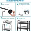 imageGiantex Storage Rack Trolley Cart Home Kitchen Organizer Utility Baskets with 5 Hooks 5 Tier BlackBlack