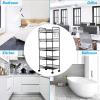 imageGiantex Storage Rack Trolley Cart Home Kitchen Organizer Utility Baskets with 5 Hooks 5 Tier BlackBlack