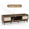 imageGiantex TV Stand for 65 TV Entertainment Center with Woven Doors Sliding Door Adjustable Shelf ampamp Compartment Cable Holes Mid Century Modern Media Console Table Television Stands for Living Room