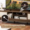 imageGiantex TV Stand for 65 TV Entertainment Center with Woven Doors Sliding Door Adjustable Shelf ampamp Compartment Cable Holes Mid Century Modern Media Console Table Television Stands for Living Room