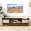 imageGiantex TV Stand for 65 TV Entertainment Center with Woven Doors Sliding Door Adjustable Shelf ampamp Compartment Cable Holes Mid Century Modern Media Console Table Television Stands for Living Room