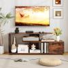 imageGiantex TV Stand with Power Outlet for TVs up to 55 Inch Entertainment Center with Storage Cabinet ampamp Open Shelves Media Console Table Modern Television Stands for Living Room Bedroom Rustic Brown