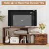 imageGiantex TV Stand with Power Outlet for TVs up to 55 Inch Entertainment Center with Storage Cabinet ampamp Open Shelves Media Console Table Modern Television Stands for Living Room Bedroom Rustic Brown