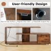 imageGiantex TV Stand with Power Outlet for TVs up to 55 Inch Entertainment Center with Storage Cabinet ampamp Open Shelves Media Console Table Modern Television Stands for Living Room Bedroom Rustic Brown