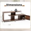 imageGiantex TV Stand with Power Outlet for TVs up to 55 Inch Entertainment Center with Storage Cabinet ampamp Open Shelves Media Console Table Modern Television Stands for Living Room Bedroom Rustic Brown