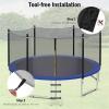imageGiantex Trampoline Enclosure Net Only with Zipper ampamp Buckle Perfect Visibility and TearampampWeatherResistant 12FT 14FT 15FT 16FT Trampoline Replacement Safety Enclosure Net14FT 8 Poles