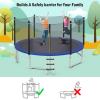 imageGiantex Trampoline Enclosure Net Only with Zipper ampamp Buckle Perfect Visibility and TearampampWeatherResistant 12FT 14FT 15FT 16FT Trampoline Replacement Safety Enclosure Net16FT 6 Poles
