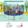 imageGiantex Trampoline Enclosure Net Only with Zipper ampamp Buckle Perfect Visibility and TearampampWeatherResistant 12FT 14FT 15FT 16FT Trampoline Replacement Safety Enclosure Net14FT 8 Poles