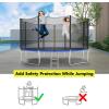 imageGiantex Trampoline Safety Net 8 10 12 14 15 16Ft WeatherResistant Replacement Enclosure Net for Round Frame with DoubleHeaded Zippers Protection Buckles ampamp Enhanced Hook Poles Not Included15FT 6 Poles