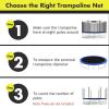 imageGiantex Trampoline Safety Net 8 10 12 14 15 16Ft WeatherResistant Replacement Enclosure Net for Round Frame with DoubleHeaded Zippers Protection Buckles ampamp Enhanced Hook Poles Not Included12FT 8 Poles