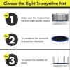 imageGiantex Trampoline Safety Net 8 10 12 14 15 16Ft WeatherResistant Replacement Enclosure Net for Round Frame with DoubleHeaded Zippers Protection Buckles ampamp Enhanced Hook Poles Not Included14FT 8 Poles