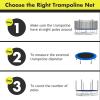imageGiantex Trampoline Safety Net 8 10 12 14 15 16Ft WeatherResistant Replacement Enclosure Net for Round Frame with DoubleHeaded Zippers Protection Buckles ampamp Enhanced Hook Poles Not Included16FT 6 Poles